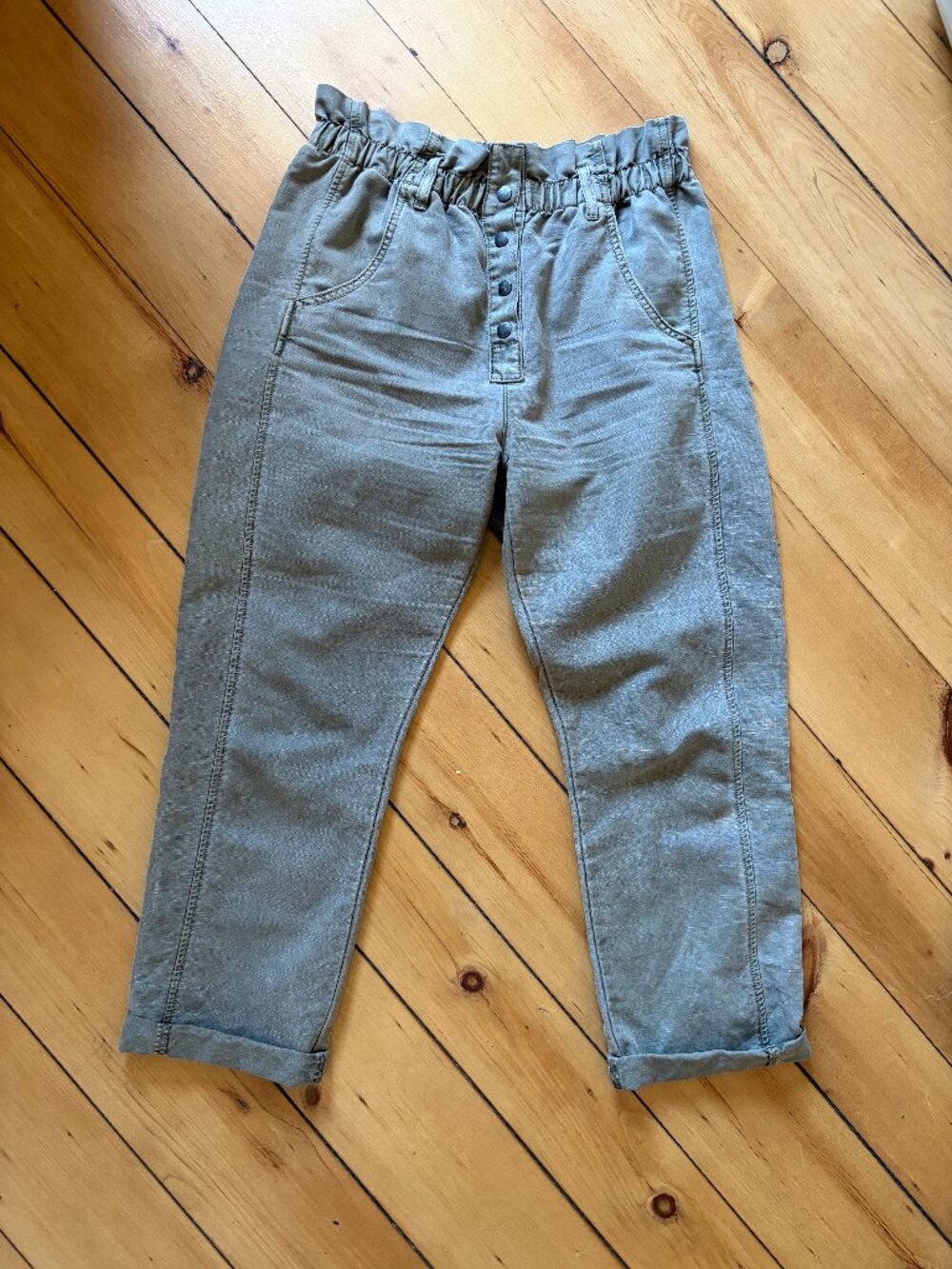 CURRENT/ELLIOTT Green Paperbag Waist Utility Pants Size 30